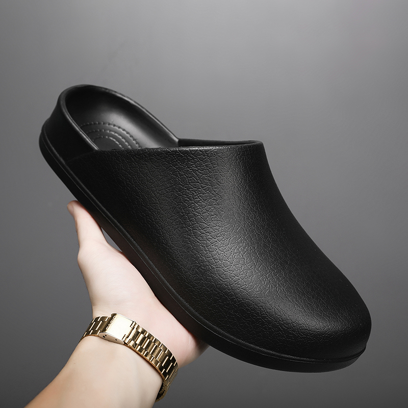 Men'S Shoes Dress Casual - 男性スリッパ防水アンチスキッドシェフシューズ通気性スリップオンカジュアルホームスリッパ軽量ビーチサンダル男性ガーデン下駄