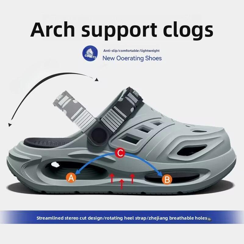 Men'S Shoes With Support - アーチサポート付きレイヤードパーフォレイテッドシューズ、メンズ新作、滑り止めと衝撃吸収、アウトドアクールモップ（男性用）