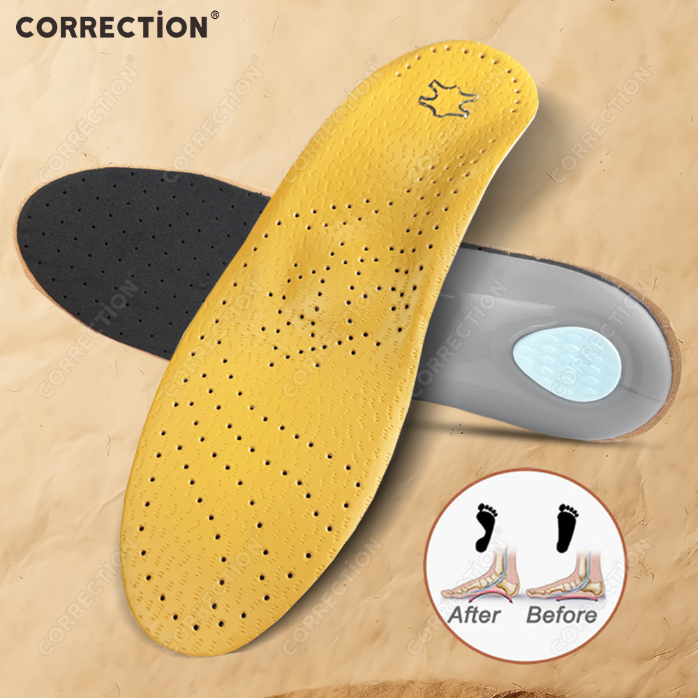 Men'S Shoes Plantar Fasciitis - 革製整形外科用インソール アーチサポート 足底筋膜炎インソール 男女兼用 O/X脚矯正インソール フットケア用品
