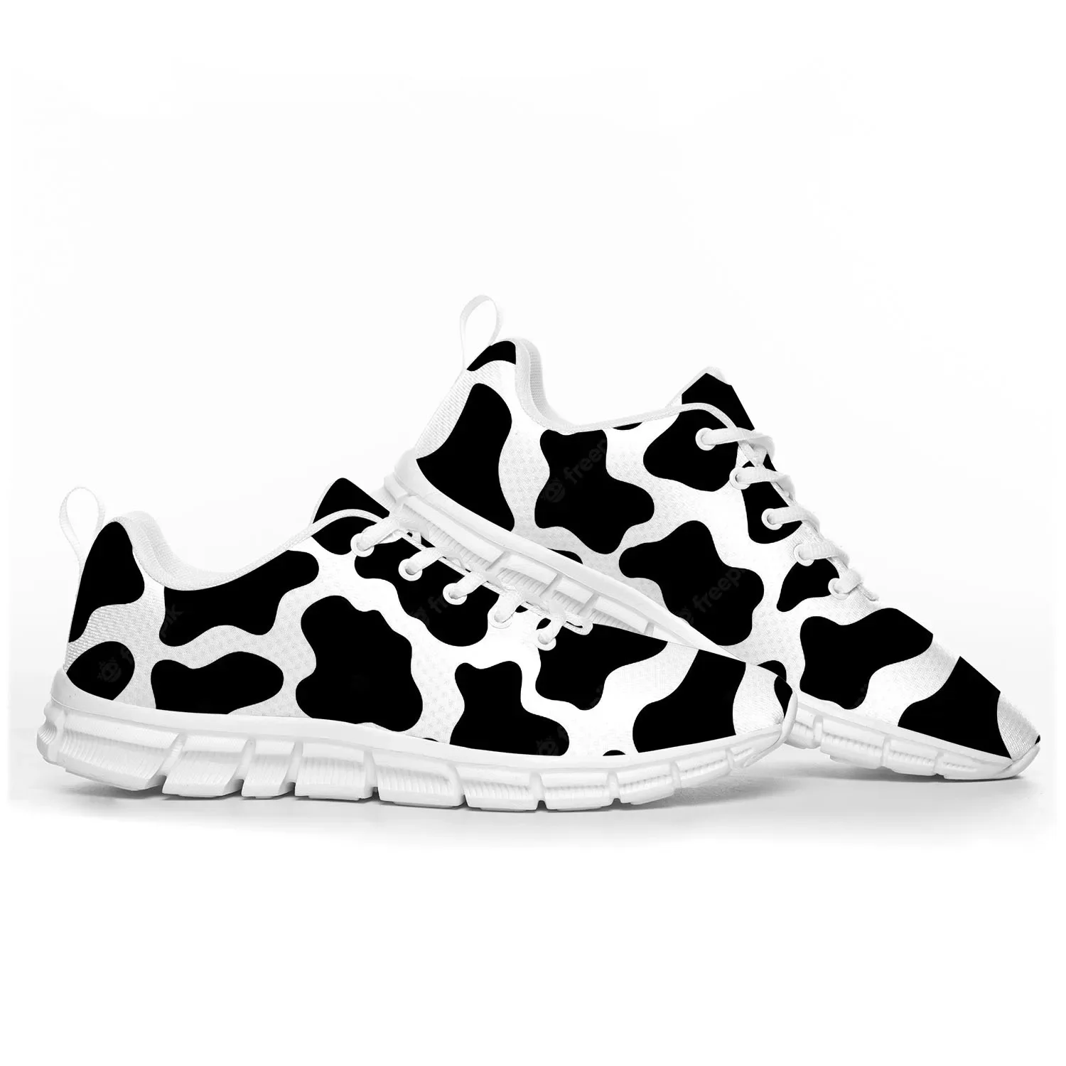 Men'S Shoes Black And White - 牛プリント 3D パターンスポーツシューズメンズレディースティーンエイジャースニーカーブラックホワイトプリントカスタム品質のカップルの靴