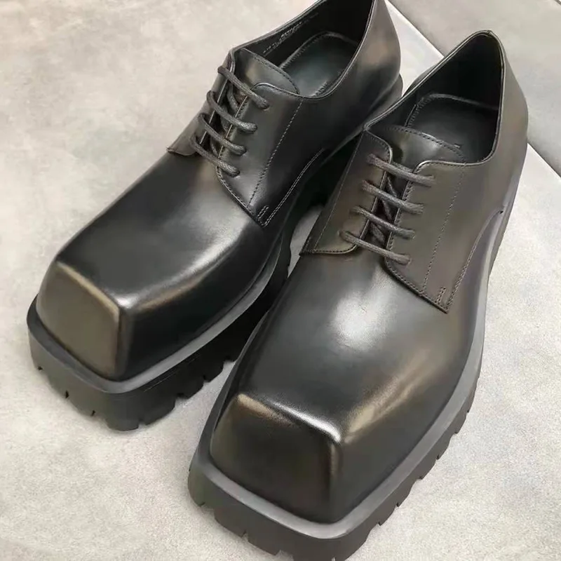 Men Shoes Oxford - メンズローファー レザーバイクブーツ クロコダイル柄 カジュアルオックスフォードシューズ ヴィンテージスクエアトゥダービーアンクルシューズ プラットフォーム