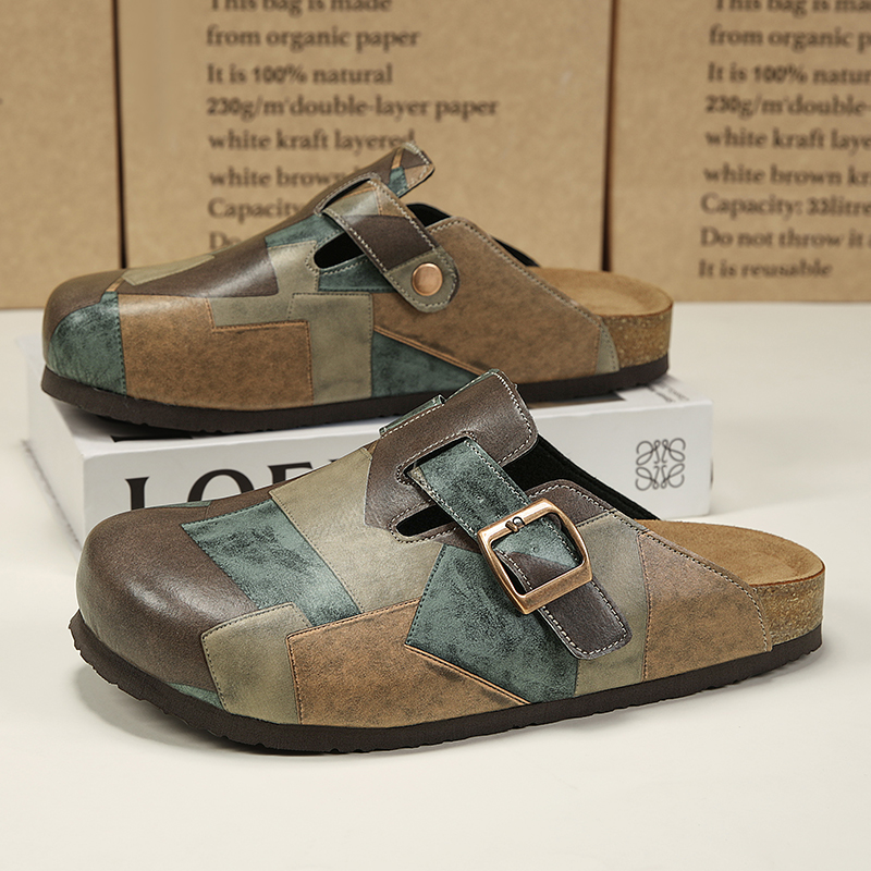 Men Shoes On Sale - ユニセックス コルク製 クローズドトゥ スリッパ スリップオン クロッグ