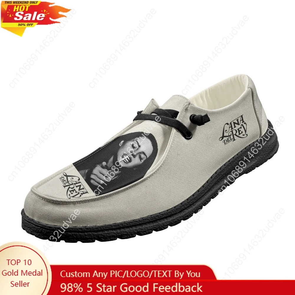 Men Shoes Black - ラナ・デル・レイ歌手ローファー男性女性ユースカジュアルシューズ耐久性のある軽量フラットシューズアウトドア日常仕事カスタムシューズブラック