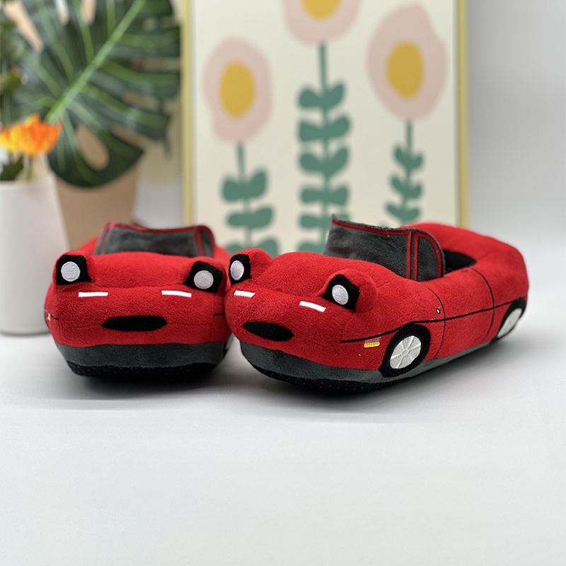 Men Shoes Red Tape - 男性と女性のための赤い豪華な車のスリッパ,屋内のぬいぐるみ,暖かい家のスリッパ,楽しい,車の形,クリスマスプレゼント