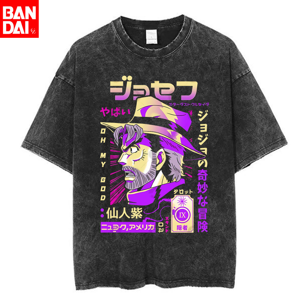 Men'S Shoes Good For Running - アニメジョジョの奇妙な冒険ウォッシュ Tシャツスティールボールラン男性女性服綿オーバーサイズカジュアル夏レトロ原宿 Tシャツ