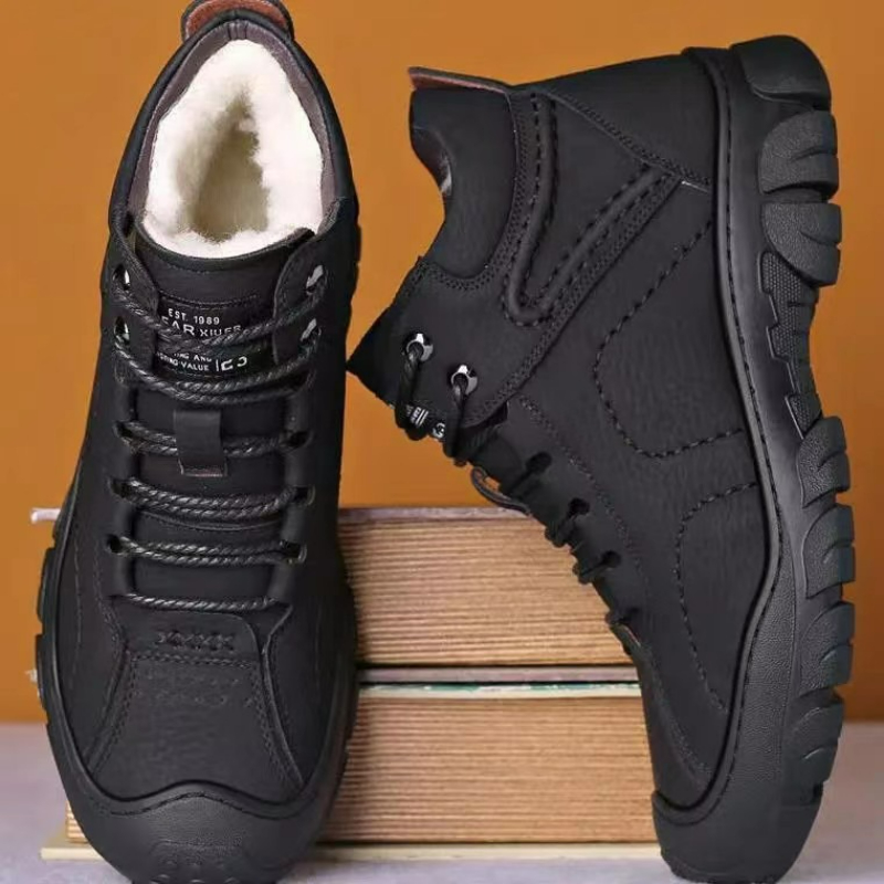 Men Shoes Office - メンズブーツ レースアップ アンクルブーツ 新作 冬用 プラッシュ