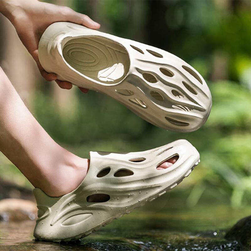 Men'S Shoes With Support - ソフト厚底ノンスリップ屋外スリッパ男性夏 2026 通気性中空アウト下駄男防水 EVA ウォーターシューズスニーカー