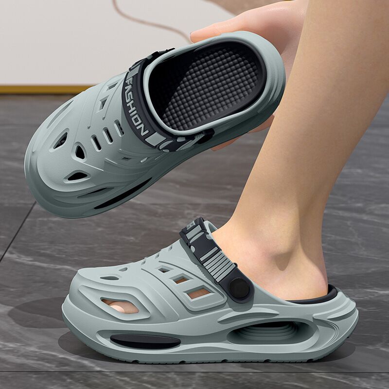 Men'S Shoes With Support - アーチサポート付き滑り止めソフトソール耐摩耗性クールスリッパ、厚底通気性防臭サマーホールシューズ