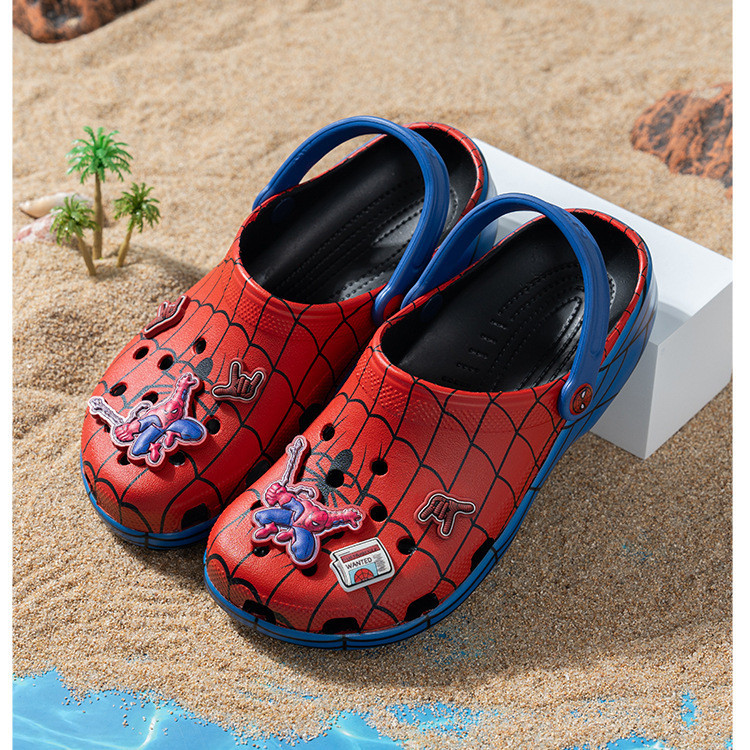 Men Shoes Red Tape - 赤いスパイダーマン風サンダル、おしゃれなアウトドアスリッパ