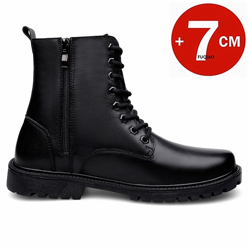 メンズ本革エレベーターブーツ 冬用暖かい裏地付きジップアップ - Men'S Shoes Dress Casual のレビューと価格