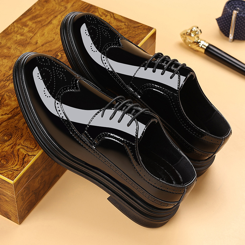 メンズ パテントレザー ブローグ ドレスシューズ レースアッ - Men Shoes Oxford のレビューと価格