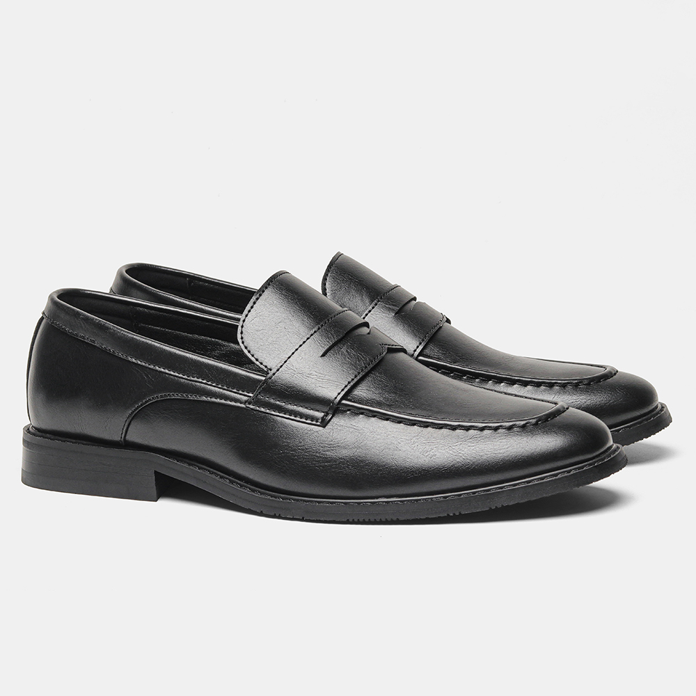 メンズブラックペニーローファー クラシックビジネスドレスシュ - Men Shoes Office のレビューと価格