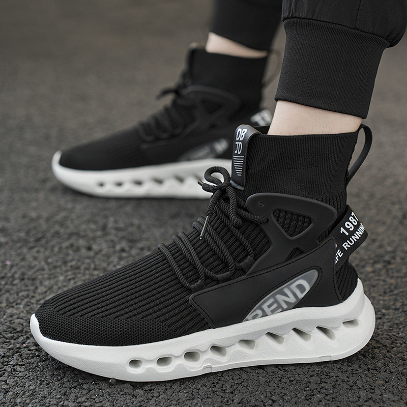 トレンドメンズハイカットソックスシューズ通気性メッシュ厚底ト - Men Shoes Office のレビューと価格