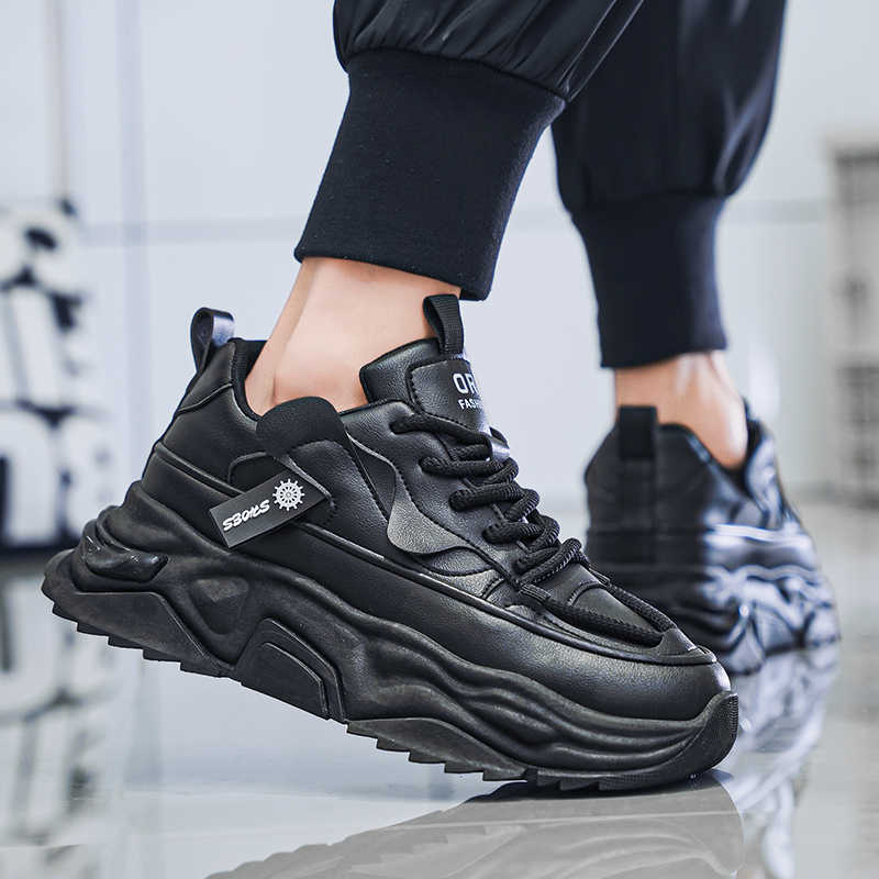ブラック プラットフォーム テニス メンズ スポーツ ウーブ - Men Shoes Black のレビューと価格
