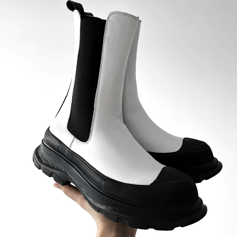 メンズファッションステージナイトクラブプラットフォームブーツ - Men Shoes Black のレビューと価格