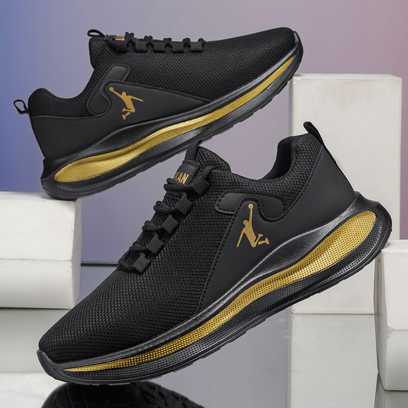 メンズランニングスニーカー ライトクッション ソフトソール  - Men'S Shoes Black And White のレビューと価格