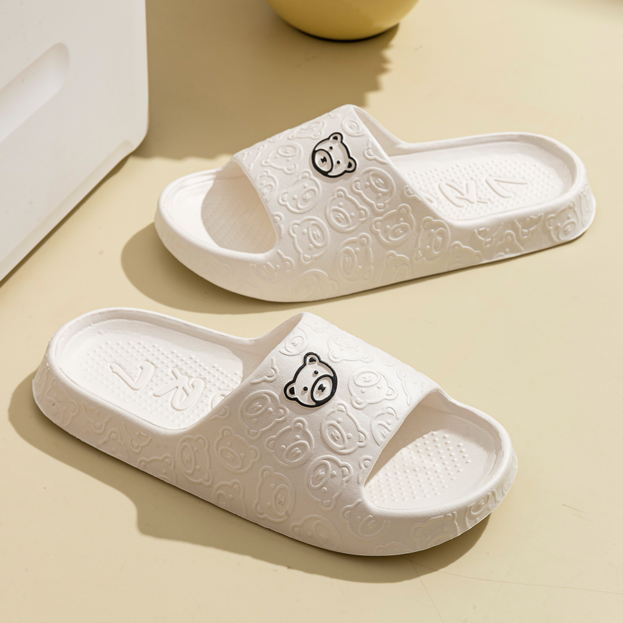 印刷かわいいクマ女性スリッパ夏屋内ソフト漫画サンダル浴室滑り - Men Shoes On Sale のレビューと価格