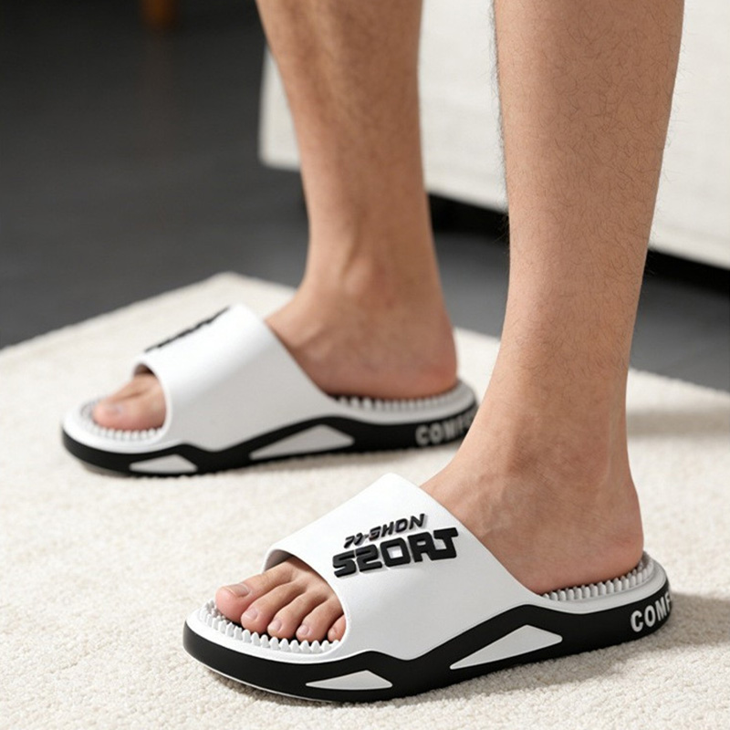 新しいメンズスリッパ、マッサージスリッパ、夏用フラットサンダ - Men Shoes On Sale のレビューと価格