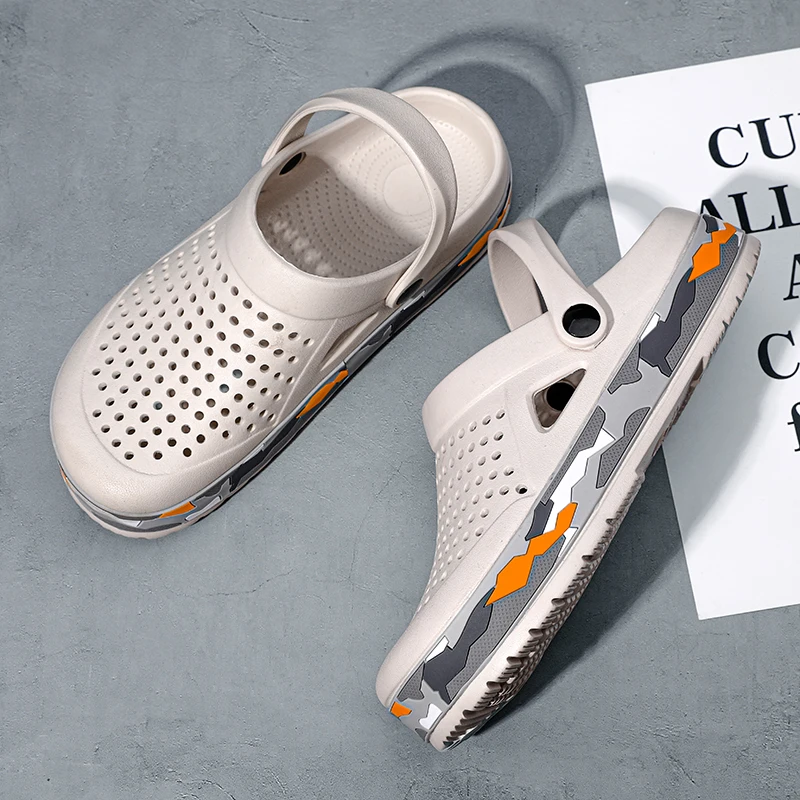 夏の男性の靴下駄スリッパ男性ガーデンフラットサンダルプラット - Men'S Shoes With Support のレビューと価格