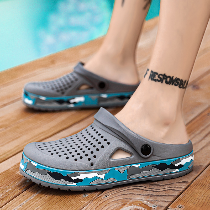 夏の男性の靴下駄スリッパ男性ガーデンフラットサンダルプラット - Men'S Shoes With Support のレビューと価格
