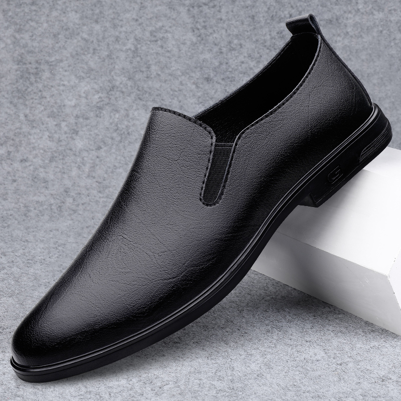 シンプルな白いソフトソールの快適なローファー、メンズブラック - Men'S Shoes Black And White のレビューと価格