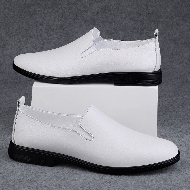 シンプルな白いソフトソールの快適なローファー、メンズブラック - Men'S Shoes Black And White のレビューと価格