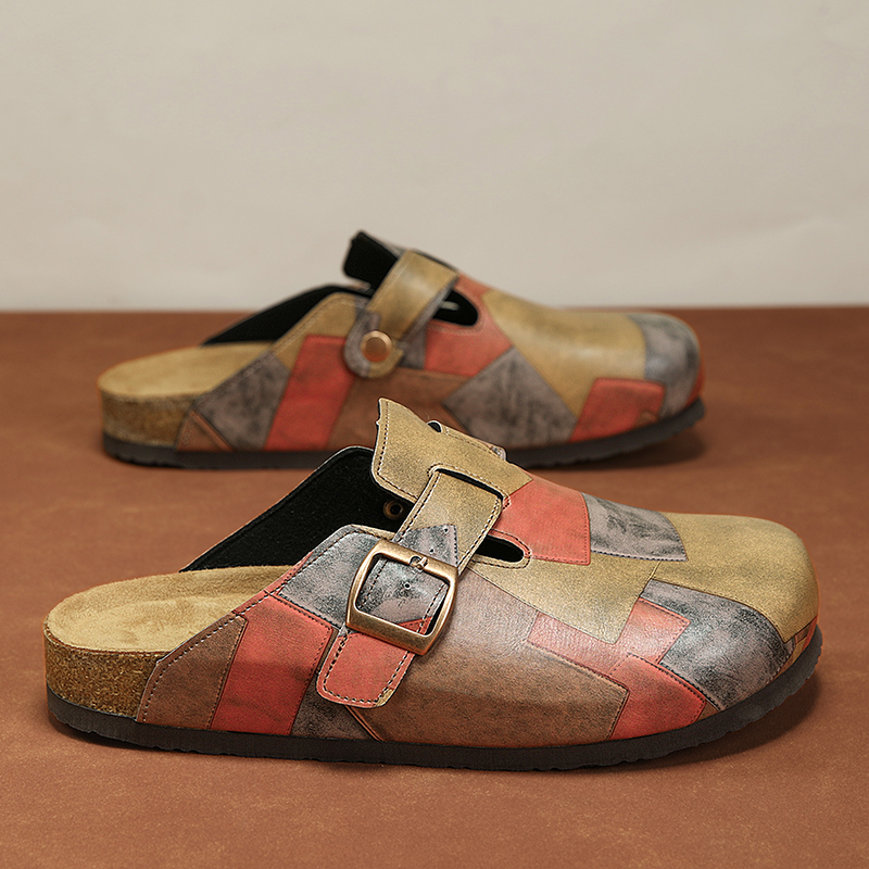 ユニセックス コルク製 クローズドトゥ スリッパ スリップオ - Men Shoes On Sale のレビューと価格