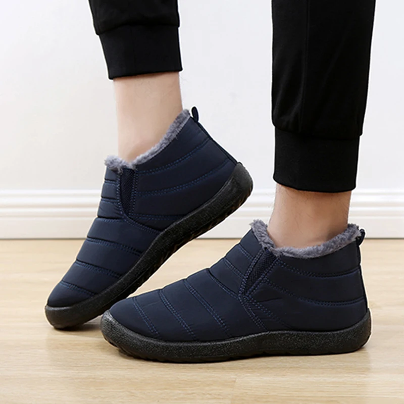 ファッションメンズスノーブーツ足首高保温靴寒い冬用防水屋外雪 - Men Shoes Office のレビューと価格