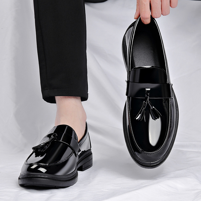 メンズタッセルハイグロスパテントペニーローファーファッション - Men Shoes Oxford のレビューと価格