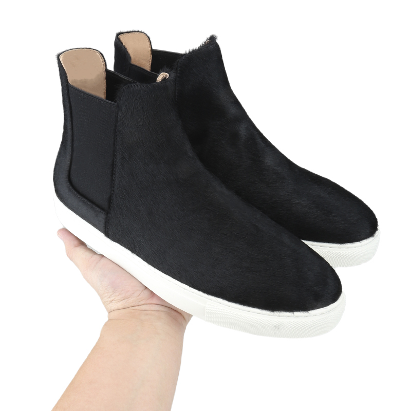 Piergitar 冬スタイル黒馬毛メンズハイトップシューズ - Men'S Shoes Black And White のレビューと価格