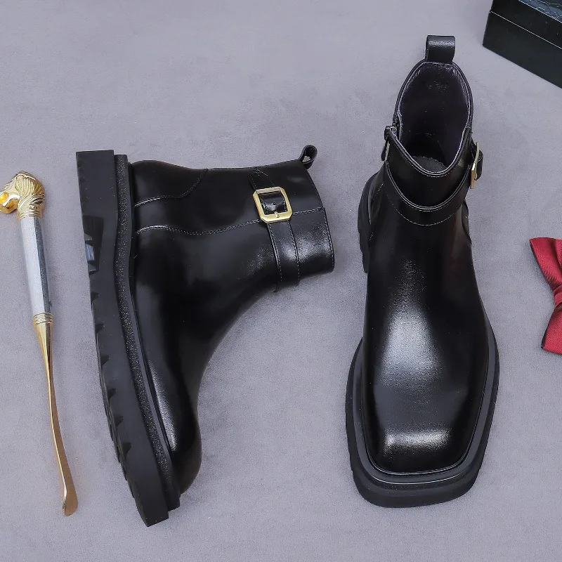 レトロメンズアンクルオックスフォードブーツ高級本革手作り品質 - Men Shoes Oxford のレビューと価格