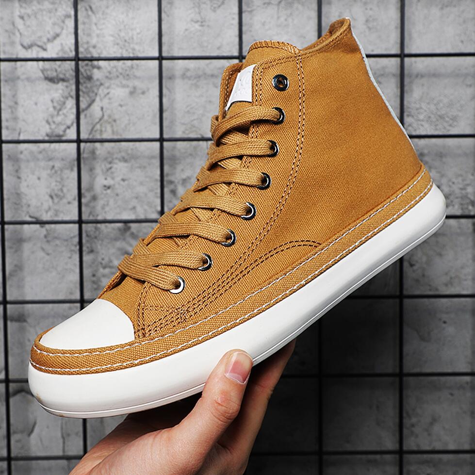 メンズ ハイトップ キャンバス シューズ カジュアル ブラッ - Men'S Shoes Black And White のレビューと価格
