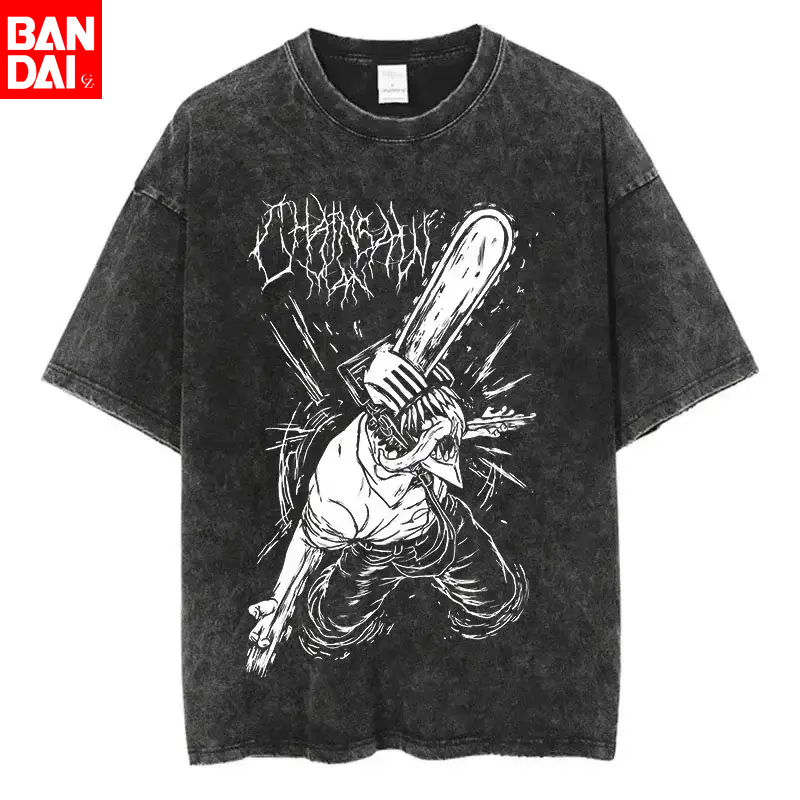 チェーンソーマン デンジ ホワイトメタルグラフィック Tシャ - Men'S Shoes Black And White のレビューと価格