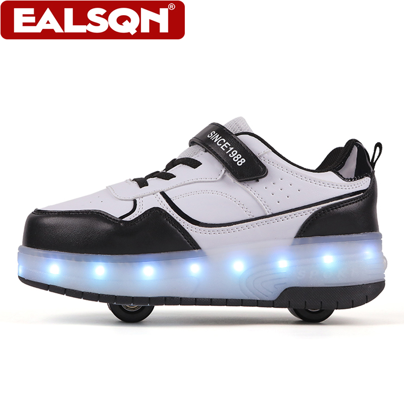 新しい子供用LEDライトアップローラースケートシューズ、ダブ - Men Shoes Running のレビューと価格