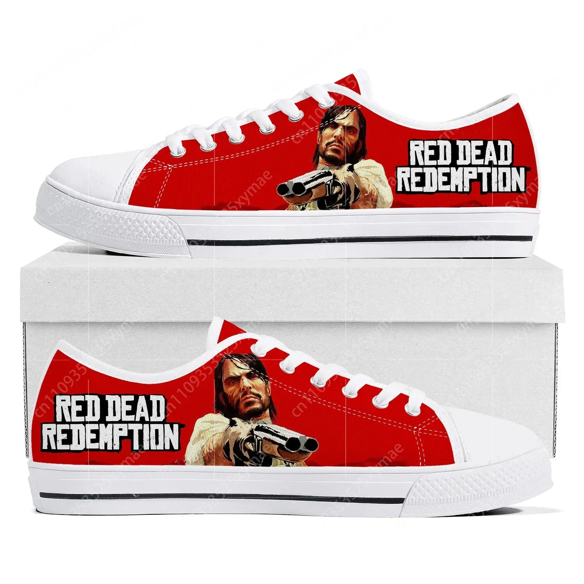 ビデオゲームレッドデッドリデンプションロートップスニーカー女 - Men Shoes Red のレビューと価格