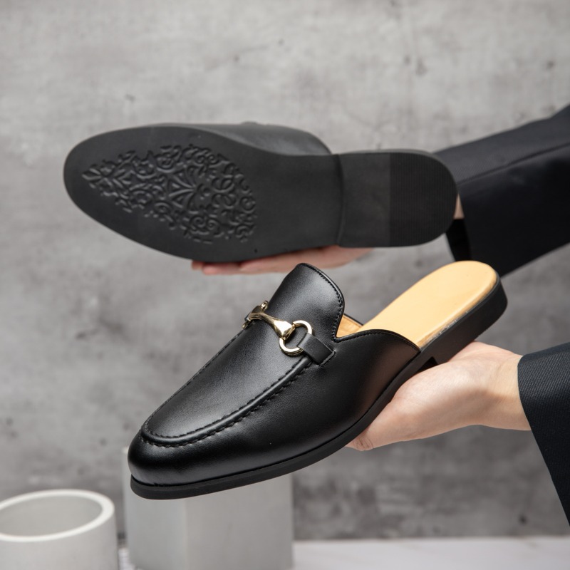 ファッション新デザイナーメンズパテントレザーハーフシューズ男 - Men'S Shoes Black And White のレビューと価格