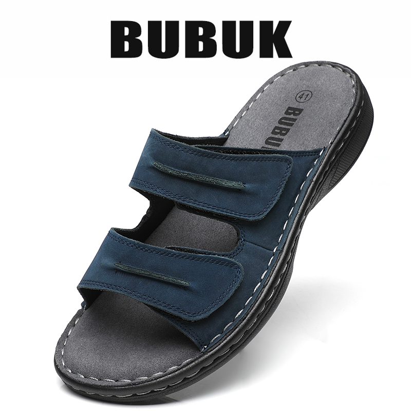Bubuk メンズ本革スポーツスリッパ、オープントゥアウトド - Men'S Shoes With Support のレビューと価格
