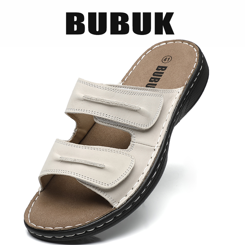 Bubuk メンズ本革スポーツスリッパ、オープントゥアウトド - Men'S Shoes With Support のレビューと価格